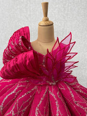 girls rose red princess dress irregular prom dress sequined tutu birthday party dress