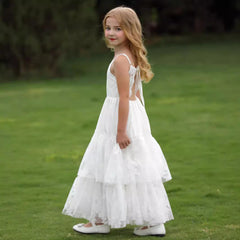 Slip Princess Dress Layer Cake Dress Cute Lace Dresses Sleeveless Flower Girls Dresses