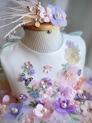 Sleeveless Pricess Dress Butterfly A Line Birthday Party Dresses Holiday Gowns
