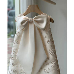 Sleeveless Lace Pageant Party Wedding Flower Girl Dress Cute Rounmd Neck Bow Gown