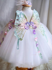 Sleeveless Pricess Dress Butterfly A Line Birthday Party Dresses Holiday Gowns