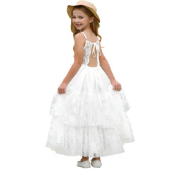 Slip Princess Dress Layer Cake Dress Cute Lace Dresses Sleeveless Flower Girls Dresses