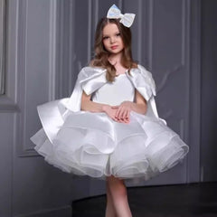 Elegant Bows Shoulder Stripe A Line Princess Dress Birthday Party Holiday Dresses