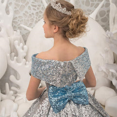 Unique Mix Color Ball Gown Flower Girl Dresses  New Deminha Dress For Girls Sequins Off the Shoulder