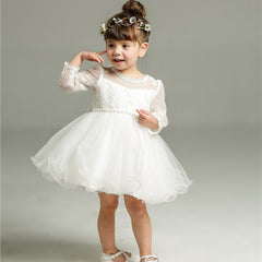 Cute A Line Pricess Dress with Lace Baby Girl's Christening Birthday Party Gown