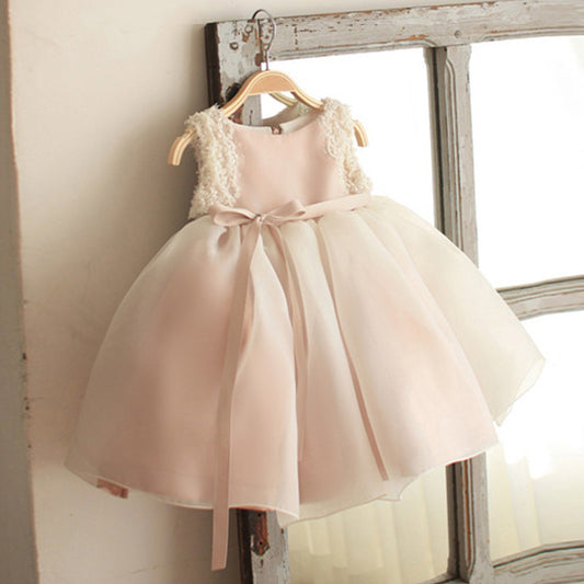 Sleeveless Ruffle Ball Gown for Kids Girl's Party Dresses Birthday Pageant Dress