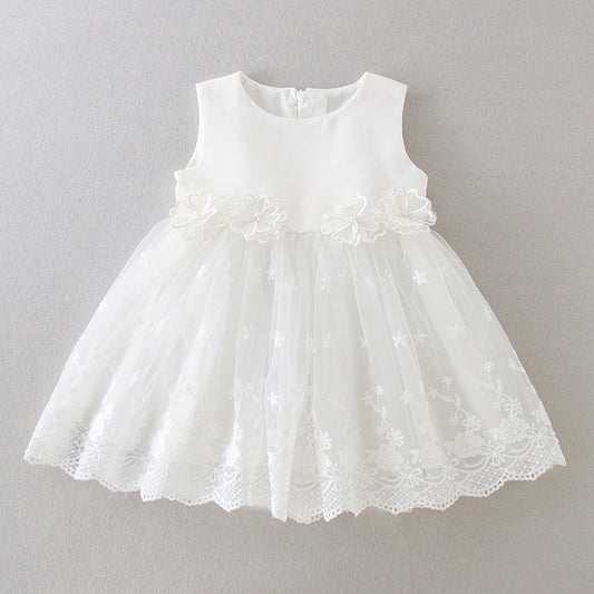 Lovely 2 PCS A Line Lace Baptism Gown with Bonnet Simple Christening Dress