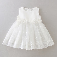 Lovely 2 PCS A Line Lace Baptism Gown with Bonnet Simple Christening Dress