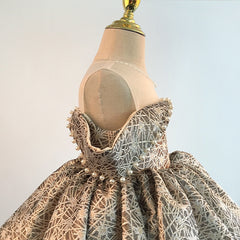 Sequins Off the Shoulder Dress with Imitation Pearls Girls' Birthday Party Gown