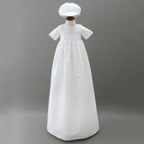 Boys Baptism Dress with Beret Cute Infant Christening Gown Romper