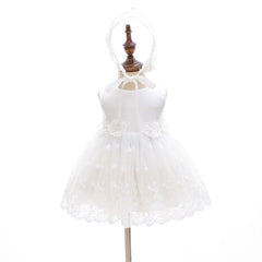 Lovely 2 PCS A Line Lace Baptism Gown with Bonnet Simple Christening Dress
