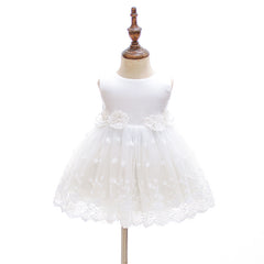 Lovely 2 PCS A Line Lace Baptism Gown with Bonnet Simple Christening Dress