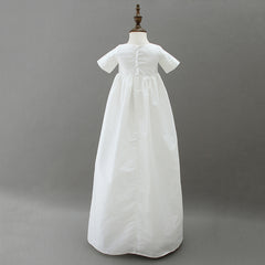 Boys Baptism Dress with Beret Cute Infant Christening Gown Romper