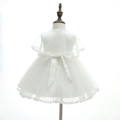 Cute 3PCS A Line Baptism Dresses with Bonnet Babe Christening Gown