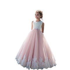 Sleeveless Flower Girl Dress for Wedding Party Gown Floor Length Bridesmaid Pageant Dress Dance Ball Dress Long Princess Tulle Dress