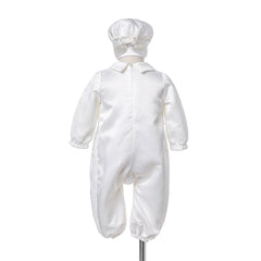 Infant Boys Christening Outfits with Beret Long Sleeves Cute Romper Baptism Suit