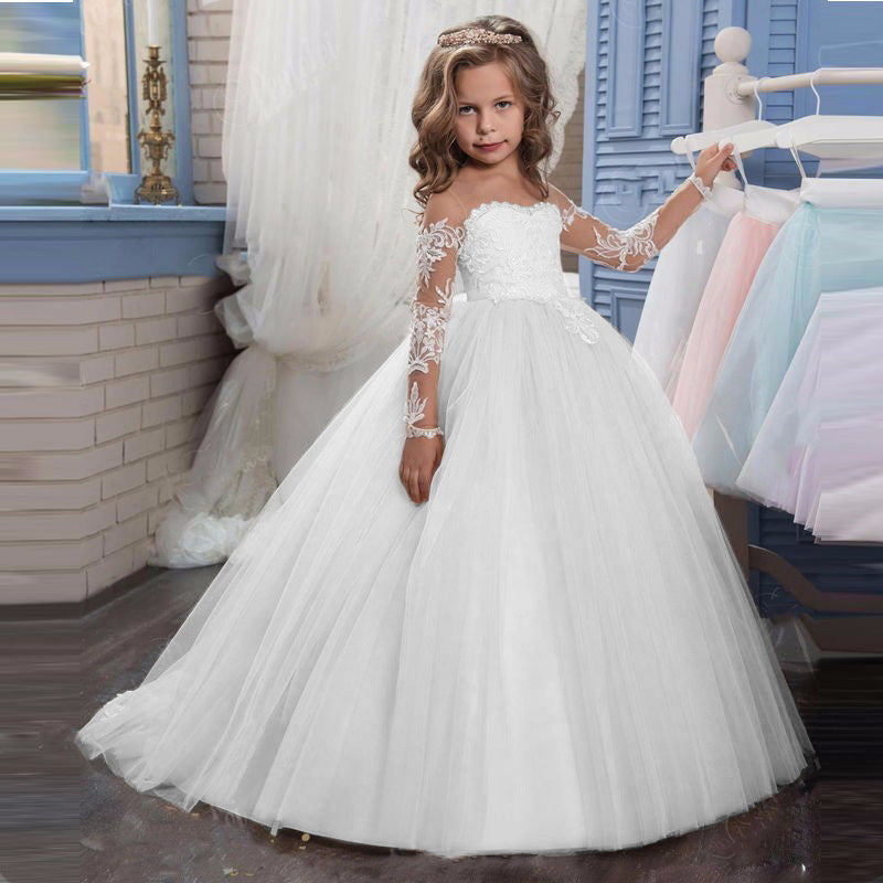 Elegant Princess Dress with Bows Flower Girl Dresses Party Gown Formal –  Avadress