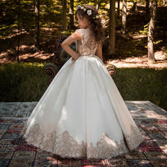 Flower Girl Dresses for Wedding Lace Romper Dresses Long Ball Gowns Princess Dresses Birthday Dresses