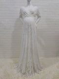 Women's A Line Lace Dresses Long Sleeves Maternity Photoshoot Gown