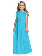 Simple Flower Girl Dresses for Kids Chiffon Princess Dresses Floor Length Softly Flowing