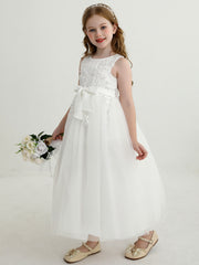 Sleeveless Flower Girl Dress Princess Dress Lace Ball Gown Birthday Party Dress