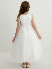 Sleeveless Flower Girl Dress Princess Dress Lace Ball Gown Birthday Party Dress