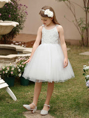 Cute Flower Girl Dress with Bow Short Tutu Dress Unique Birthday Party Slip Dress