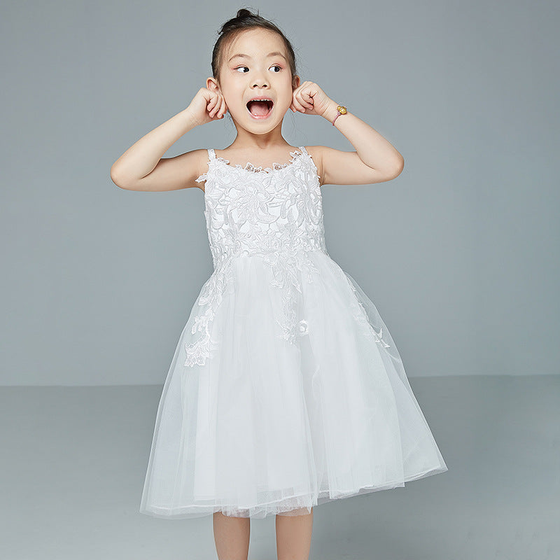 White Flower Girl Dress Cute Light Princess Dresses for Kids Tulle Gown