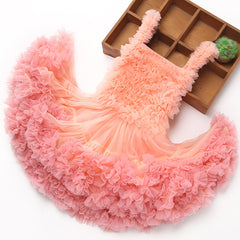 Cute Ombre Tutu Dress for Little Girl Kids Princess Dresses Birthday Party Soft Gown