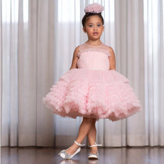 Cute Kids Sleeveless Pink Tutu Dress Girls Layer Princess Dresses