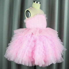 Cute Kids Sleeveless Pink Tutu Dress Girls Layer Princess Dresses