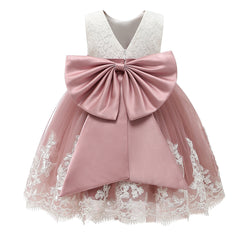 Cute Sleeveless Princess Dresses with Bow Girls A Line Tulle Flower Girls Dress