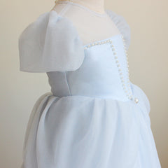 Cute Puff Sleeve Princess Dresses A Line Flower Girls Dresses Soft Tulle Gown