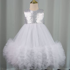 Little Girls Cute Sequins Tutu Dresses with Bow Kids Ombre Tulle Gown Princess Dress