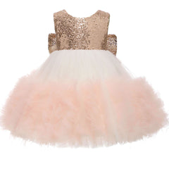 Little Girls Cute Sequins Tutu Dresses with Bow Kids Ombre Tulle Gown Princess Dress