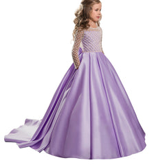 Simple Flower Girl Dresses for Kids Chiffon Princess Dresses Floor Length Softly Flowing