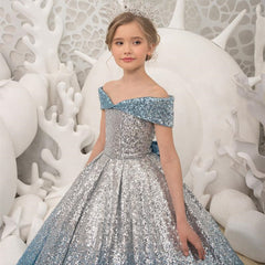 Unique Mix Color Ball Gown Flower Girl Dresses  New Deminha Dress For Girls Sequins Off the Shoulder