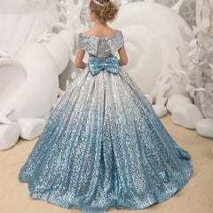 Unique Mix Color Ball Gown Flower Girl Dresses  New Deminha Dress For Girls Sequins Off the Shoulder