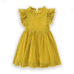 Cute Dress for Kids Vintage Lace Boho Party Princess Gown Flower Girl Dresses