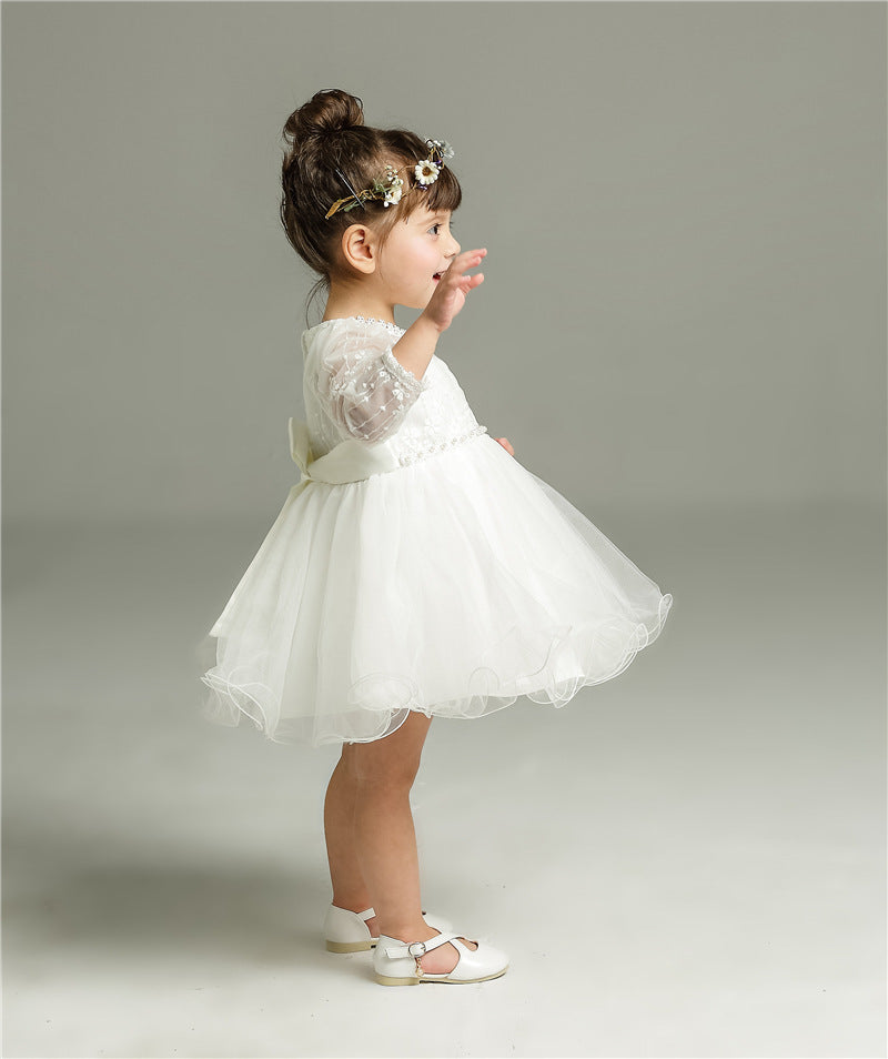Cute A Line Pricess Dress with Lace Baby Girl's Christening Birthday Party Gown