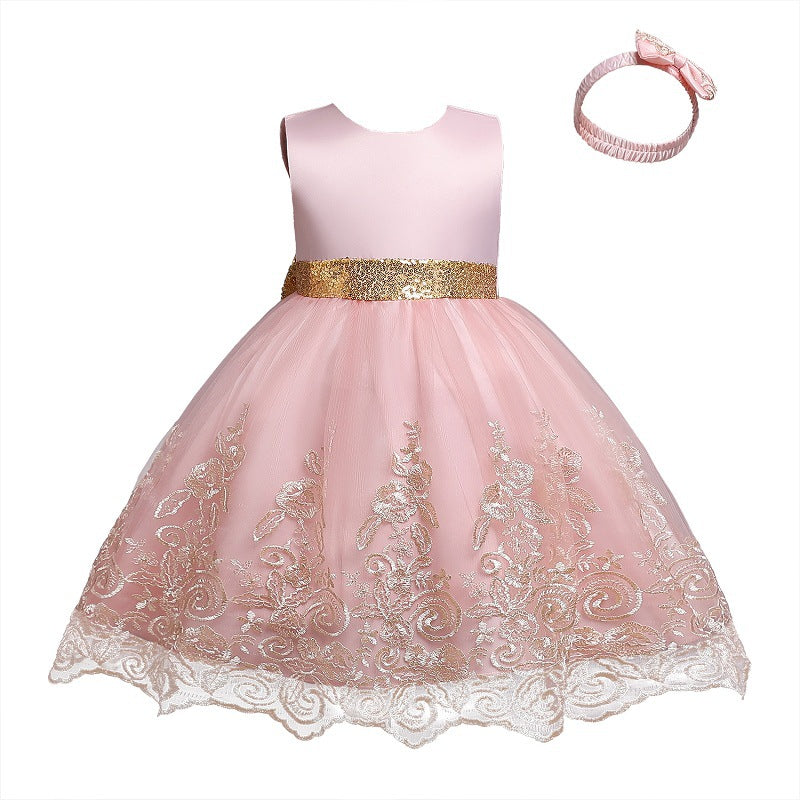 Cute Baby Girl Dresses with Big Bow Sleeveless A Line Princess Dresses Multi-colors
