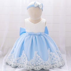 Baby Girl Baptism & Christening Dresses with Bow Soft Lace