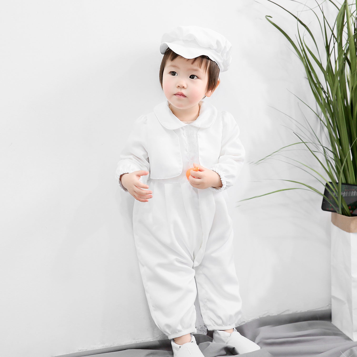 Boys Christening Outfits 3Pcs Cute Peter Pan Collar Baptism Suits Infant Outwear