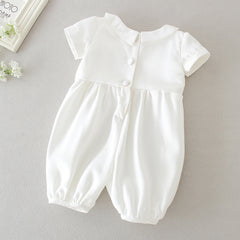 Infant Boys Christening Outfits Peter Collar Cute Babies Baptism Suits with Bonnet