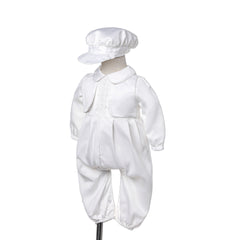 Boys Christening Outfits 3Pcs Cute Peter Pan Collar Baptism Suits Infant Outwear