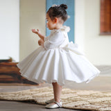 Little Girls' Long Sleeves Princess Dress with Bow Cute Tutu Prom Dress