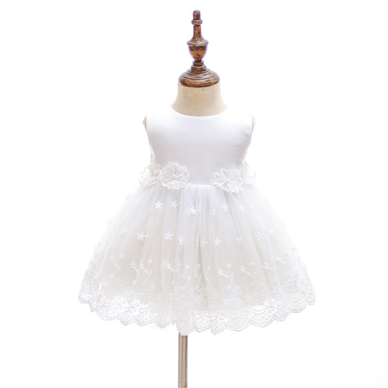 Lovely 2 PCS A Line Lace Baptism Gown with Bonnet Simple Christening Dress