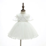 Cute 3PCS A Line Baptism Dresses with Bonnet Babe Christening Gown