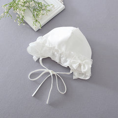 Babe 2 PCS Round Neck Sleeves Christening Dress with Bonnet