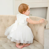 White and Pink Baby Girls' Flower Girl Dress Cute Simple Christening Dresses 0-24 Months
